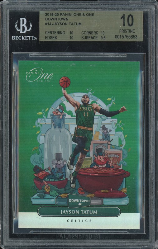 2019-20 Panini One and One Downtown Jayson Tatum #14 BGS 10