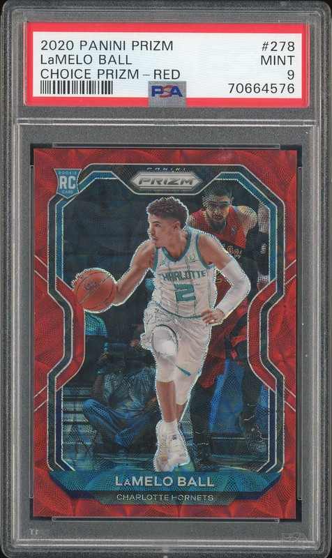 2020 Panini Prizm LaMelo Ball #278 Choice Prizm Red PSA 9