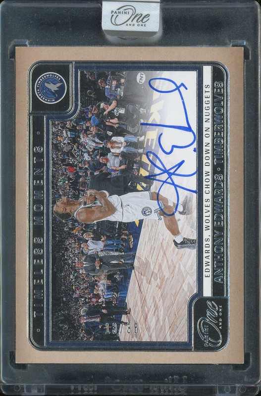 2024-25 Panini One and One Timeless Moments Anthony Edwards #TMA-ANT Autograph /35