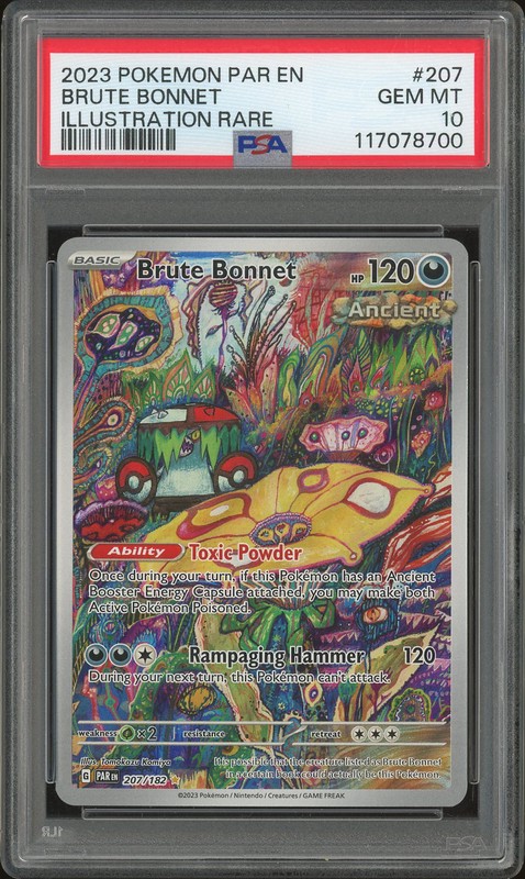 2023 Pokémon Scarlet & Violet - Paradox Rift Illustration Rare Brute Bonnet #207 PSA 10