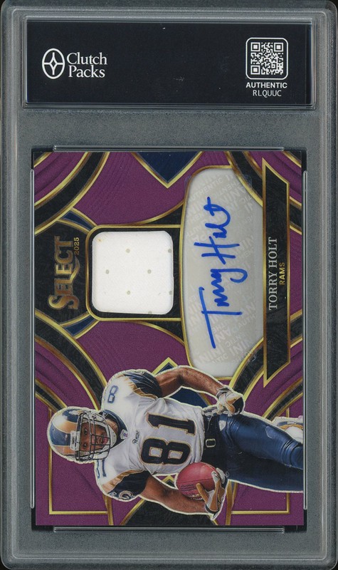 2025 Panini Select Signatures Memorabilia Torry Holt #SME-TH Purple /49