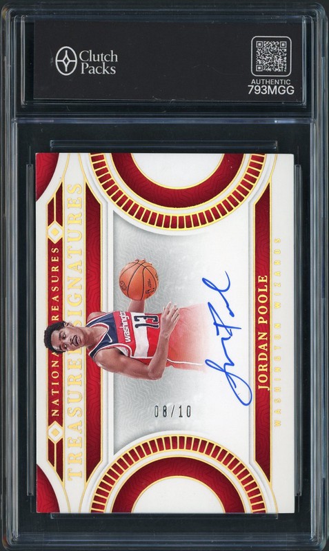 2023-24 Panini National Treasures Jordan Poole #TS-JPL Treasured Signatures /10