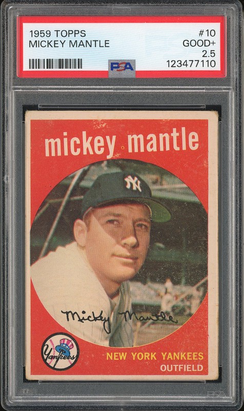1959 Topps Mickey Mantle #10 PSA 2.5
