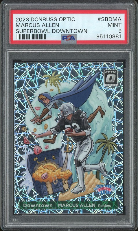 2023 Donruss Optic Super Bowl Downtown Marcus Allen #SBD-MA PSA 9