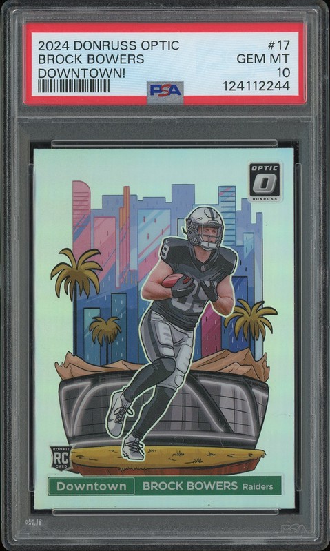 2024 Donruss Optic Downtown Brock Bowers #17 PSA 10