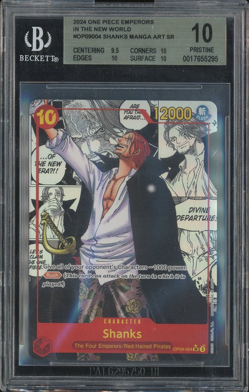 One Piece Shanks #OP09-004 Emperors in the New World Manga Art SR BGS 10