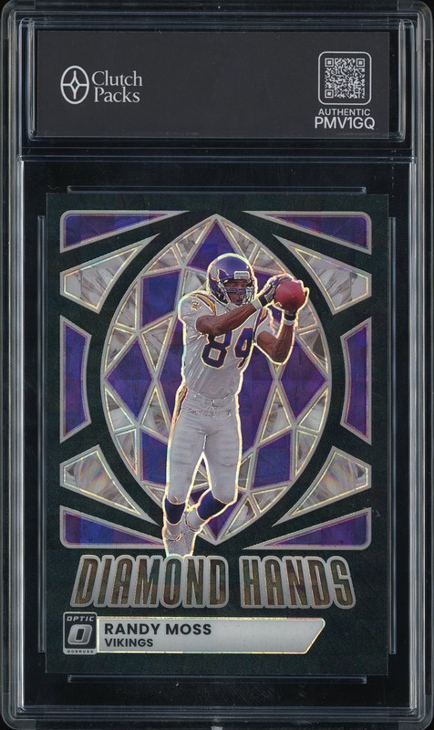 2025 Panini Donruss Optic Diamond Hands Randy Moss #9 Purple /149