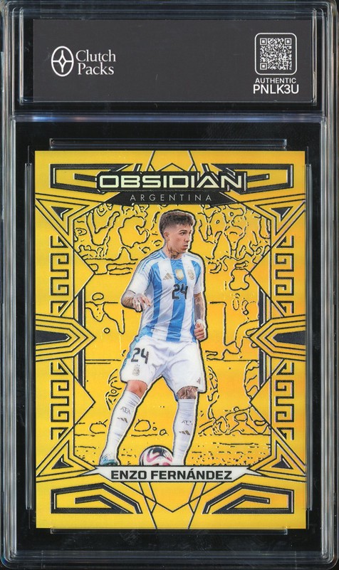 2023-24 Panini Obsidian Enzo Fernández #142 Electric Etch Gold Flood /10