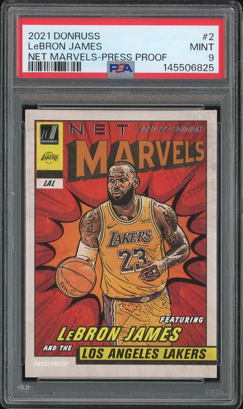 2021 Donruss Net Marvels LeBron James #2 Press Proof PSA 9