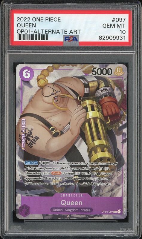 One Piece Queen #OP01-097 Romance Dawn Alternate Art PSA 10
