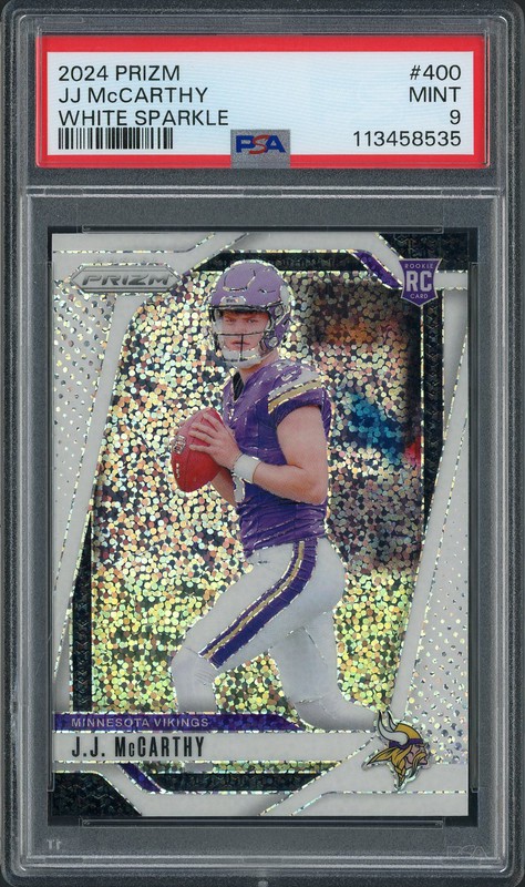2024 Panini Prizm JJ McCarthy #400 White Sparkle PSA 9
