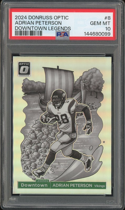 2024 Donruss Optic Downtown Legends Adrian Peterson #8 PSA 10