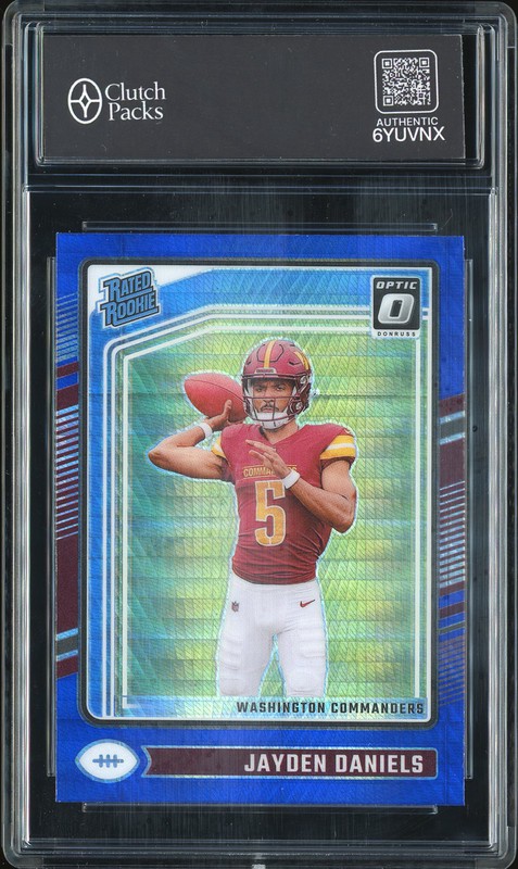 2024 Donruss Optic Rated Rookie Jayden Daniels #248 Blue Hyper