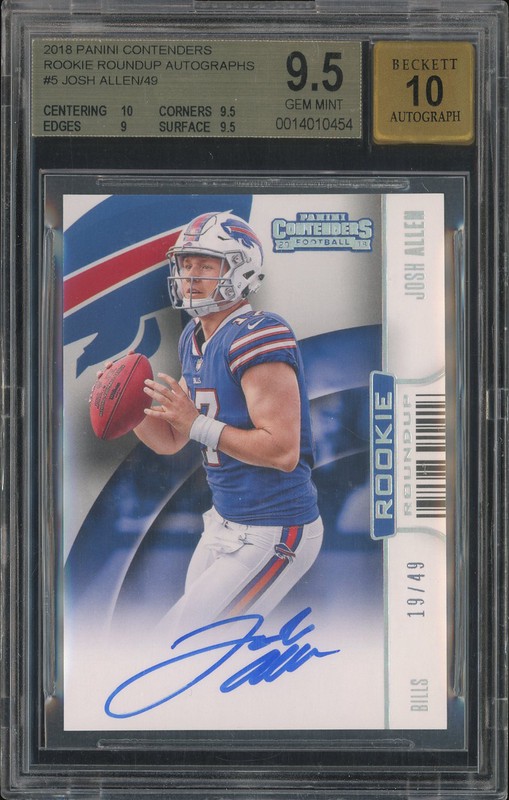2018 Panini Contenders Rookie Roundup Autographs Josh Allen #5 /49 BGS 9.5
