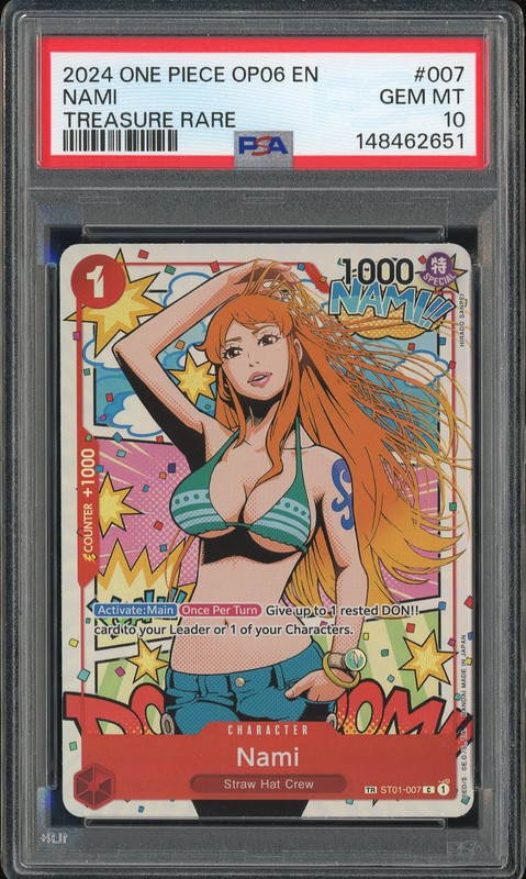 One Piece Nami #ST01-007 OP06 Treasure Rare PSA 10