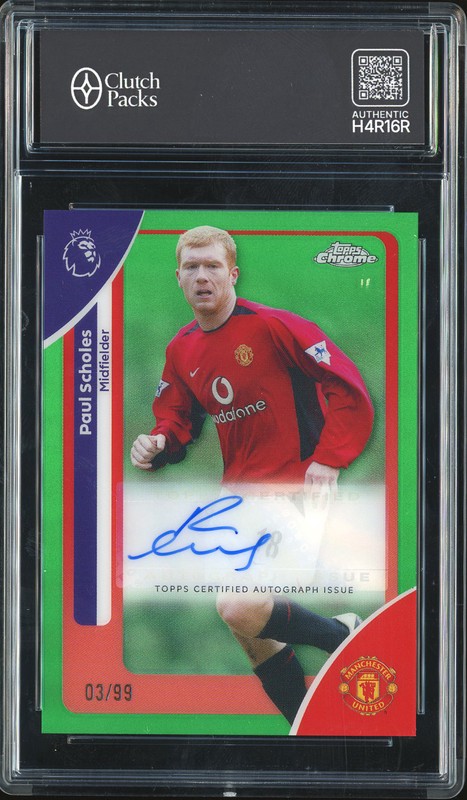2026 Topps Chrome Premier League Autograph Paul Scholes #CA-PS Green /99