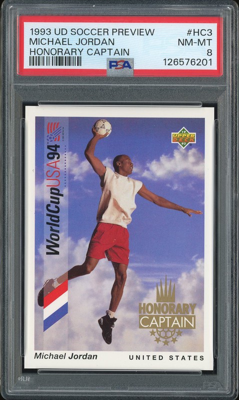1993 Upper Deck Soccer Preview Honorary Captain Michael Jordan #HC3 PSA 8