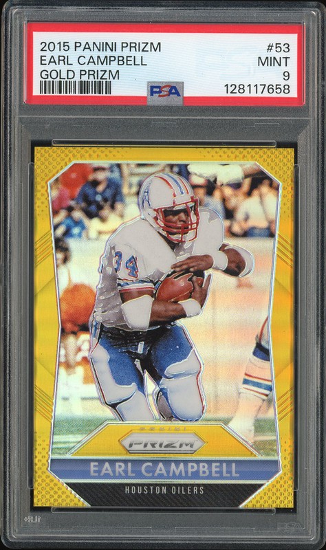 2015 Panini Prizm Earl Campbell #53 Gold Prizm /10 PSA 9