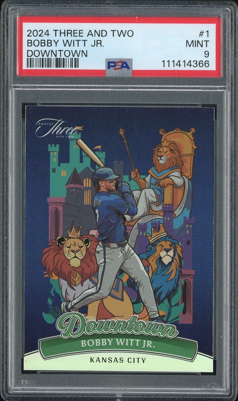 2024 Panini Three and Two Downtown Bobby Witt Jr. #1 PSA 9