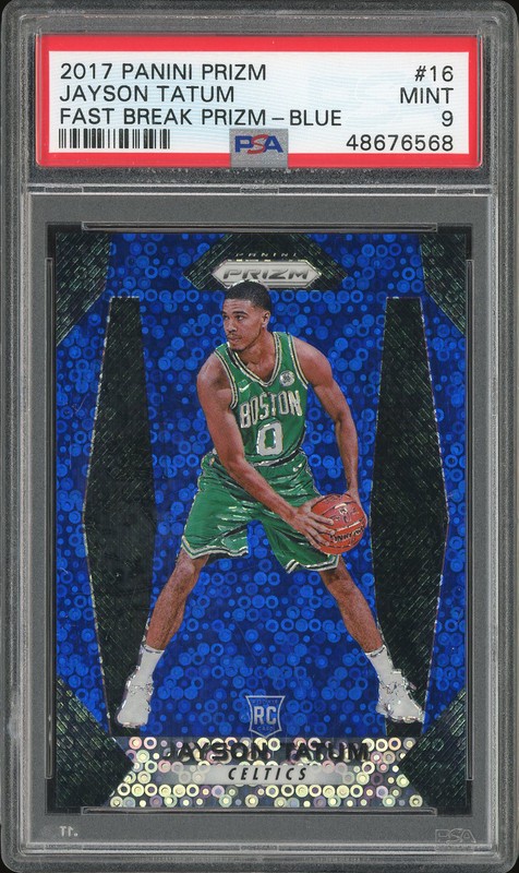 2017 Panini Prizm Fast Break Prizm Blue /175 Jayson Tatum #16 PSA 9 