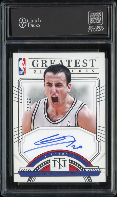 2023-24 Panini National Treasures Greatest Signatures Manu Ginobili #NGS-MGB Autograph /25