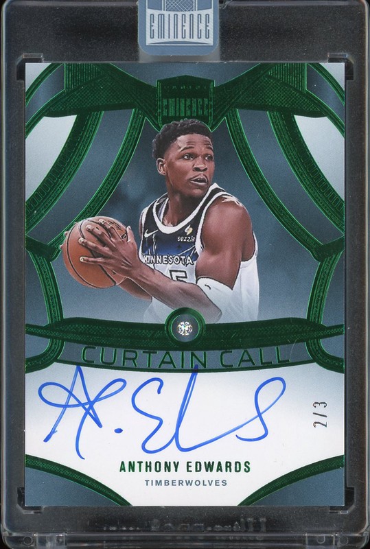 2024-25 Panini Eminence Curtain Call Anthony Edwards #CDS-ANT Emerald Diamond Autograph /3