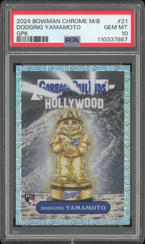 2024 Bowman Chrome Garbage Pail Kids Dodging Yamamoto #BGP-21 PSA 10