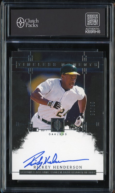 2024 Panini Impeccable Timeless Moments Rickey Henderson #TMS-RH Autograph /25