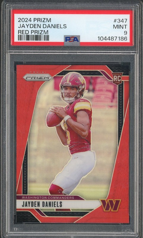 2024 Panini Prizm Jayden Daniels #347 Red Prizm PSA 9