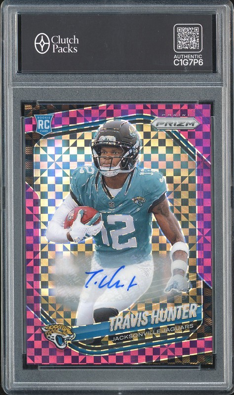2025 Panini Prizm Travis Hunter #301 Pink Power Autograph /49