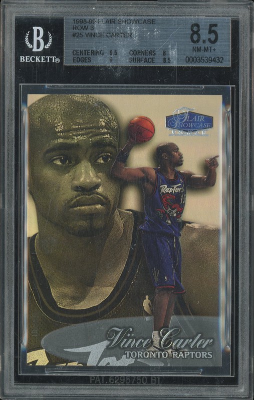 1998-99 Flair Showcase Row 3 Vince Carter #25 BGS 8.5
