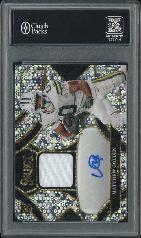 2025 Panini Select Rookie Swatch Memorabilia Prizm Matthew Golden #RSMP-MGN Autograph Disco /45