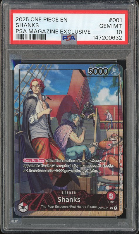 One Piece Shanks #OP09-001 Promo PSA Magazine Exclusive PSA 10