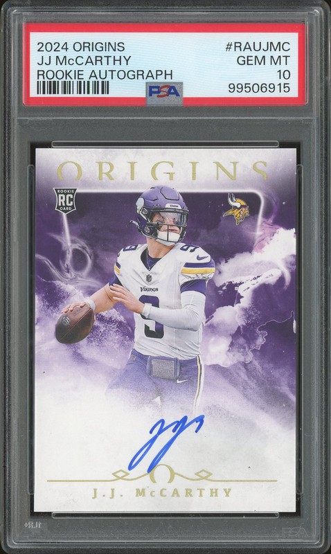 2024 Panini Origins Rookie Autographs J.J. McCarthy #RAU-JMC Autograph PSA 10