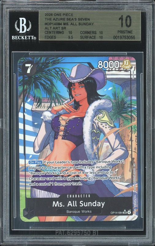 One Piece Ms. All Sunday #OP14-084 The Azure Sea's Seven BGS 10
