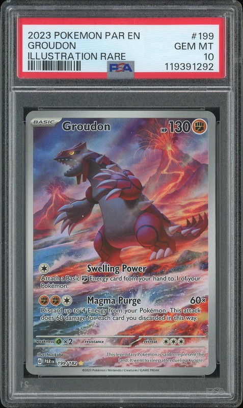 2023 Pokemon Scarlet & Violet: Paradox Rift Illustration Rare Groudon #199 PSA 10