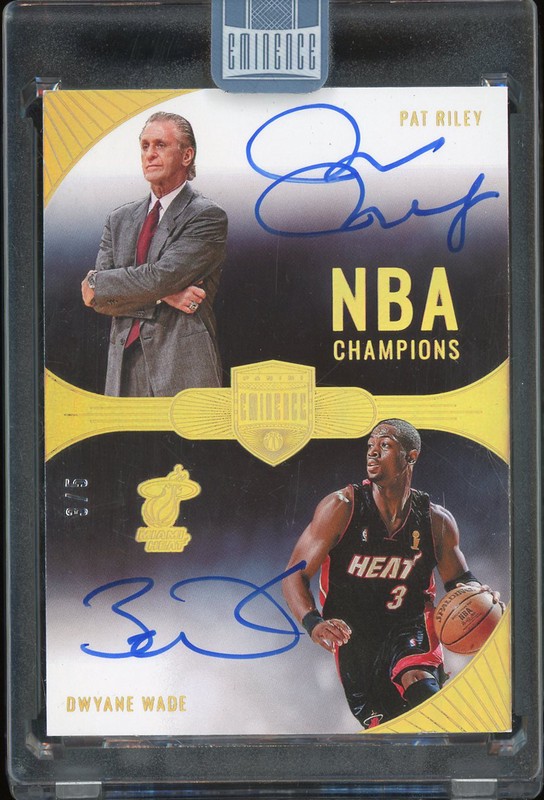 2021-22 Panini Eminence NBA Champions Dual Autographs Pat Riley & Dwyane Wade #NCD-DPR
