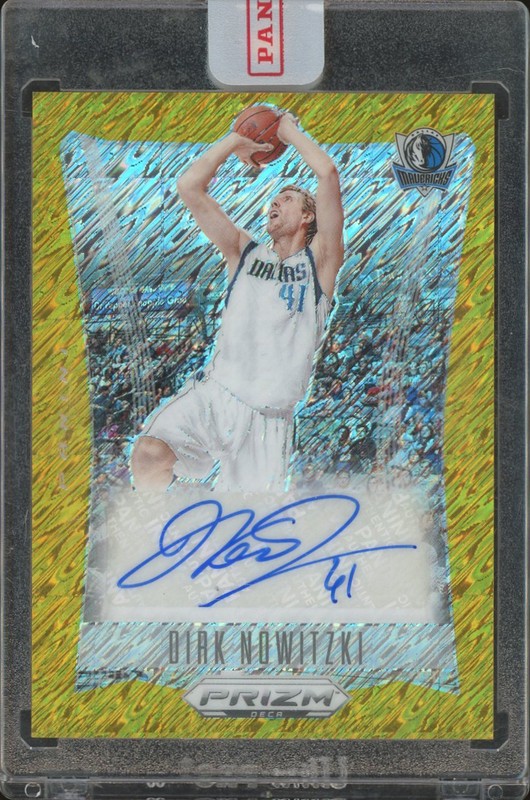 2023-24 Panini Prizm Deca Deca Signatures Dirk Nowitzki #DS-DIR Autograph Gold Shimmer /10