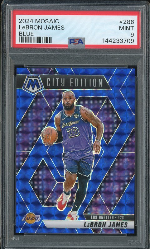 2024 Mosaic City Edition LeBron James #286 Blue /199 PSA 9