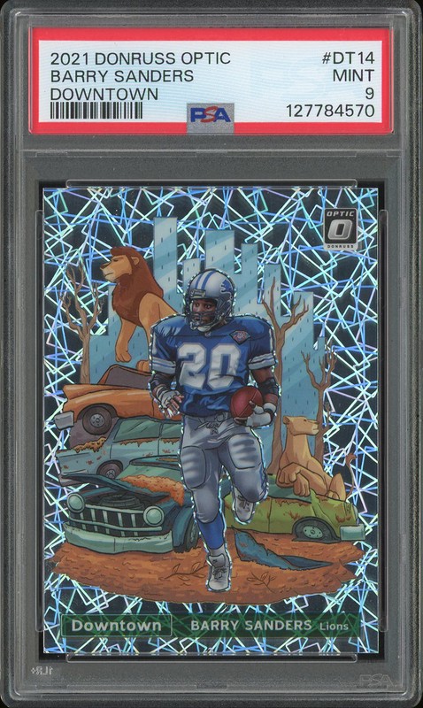 2021 Donruss Optic Downtown Barry Sanders #DT-14 PSA 9