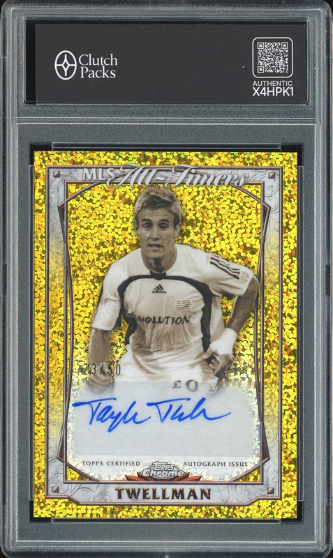 2025 Topps Chrome MLS All-Timers Autograph Taylor Twellman #ATA-TT Gold Speckle Refractor Autograph /50
