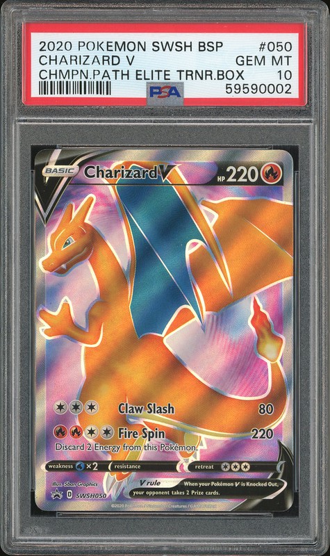 2020 Pokemon SWSH Black Star Promos Champion's Path Elite Trainer Box Charizard V #SWSH050 PSA 10