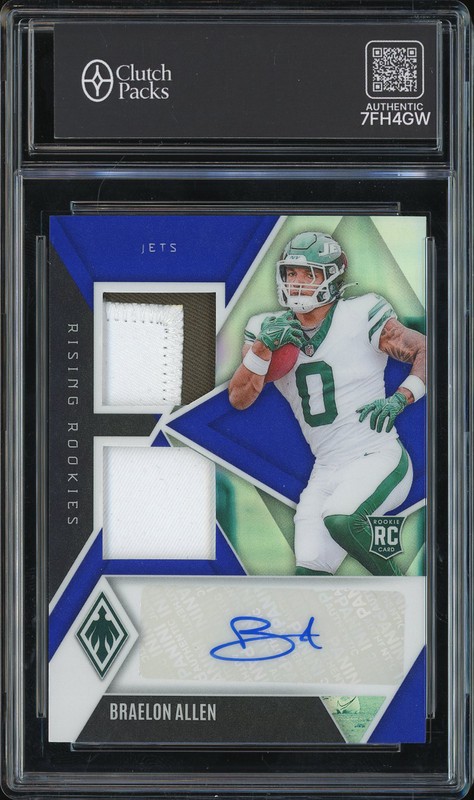 2024 Panini Phoenix Rising Rookies Dual Patch Autographs Braelon Allen #RRDP-BAN Blue /49