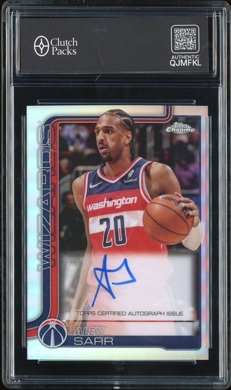 2025-26 Topps Chrome Autograph Alex Sarr #TCA-AS Refractor