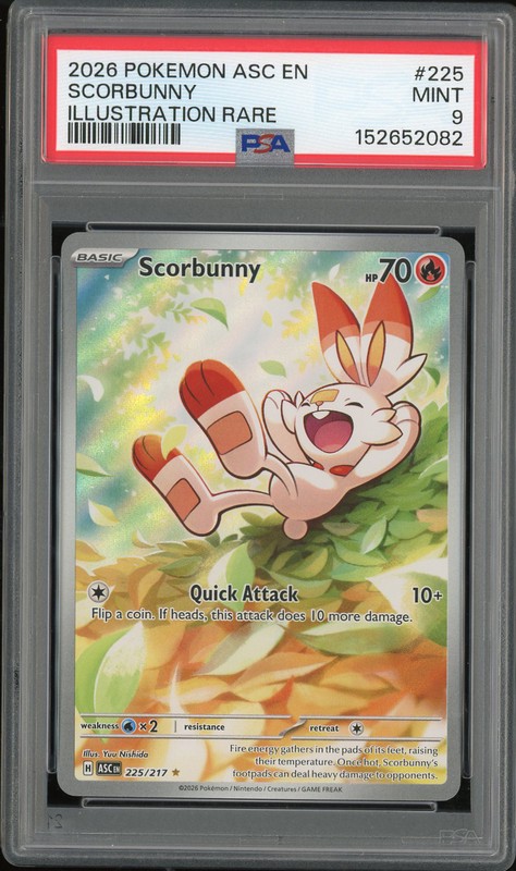 2026 Pokemon Scarlet & Violet Illustration Rare Scorbunny #225 PSA 9