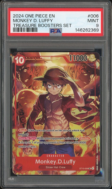 One Piece Monkey D. Luffy #ST10-006 Treasure Booster Set SR PSA 9