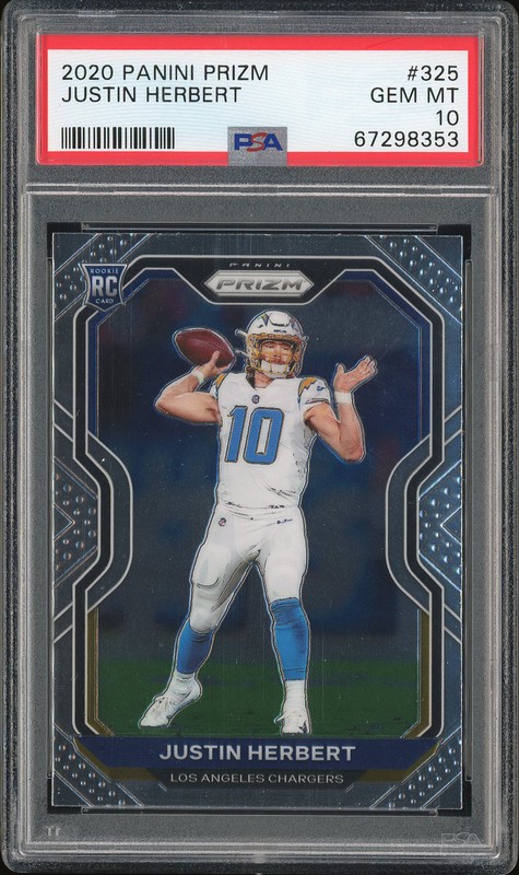 2020 Panini Prizm Justin Herbert #325 PSA 10