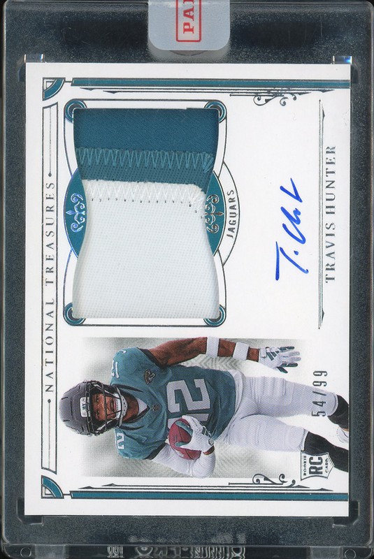 2025 Panini National Treasures Travis Hunter #156 Autograph Patch /99