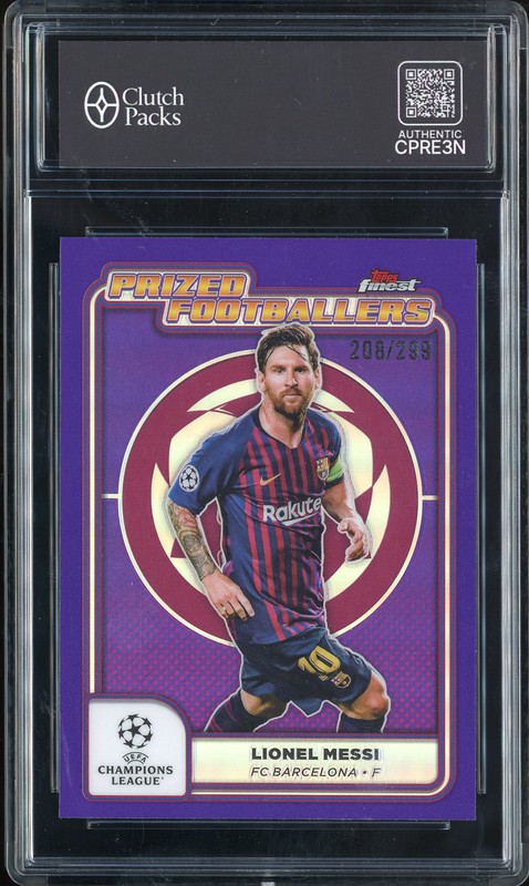 2025 Topps Finest Prized Footballers Lionel Messi #PF-1 Purple /299