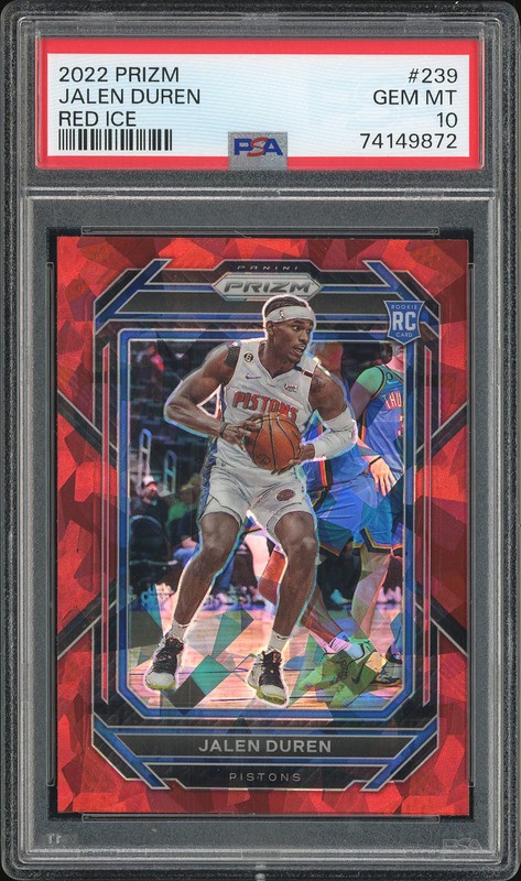 2022 Prizm Jalen Duren #239 Red Ice PSA 10